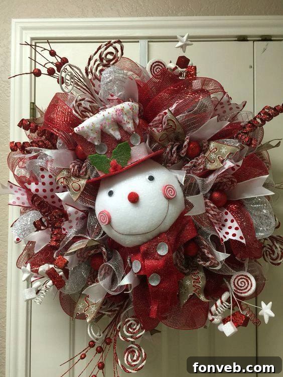 Snowman Wreath, a cute and welcoming Christmas decoration