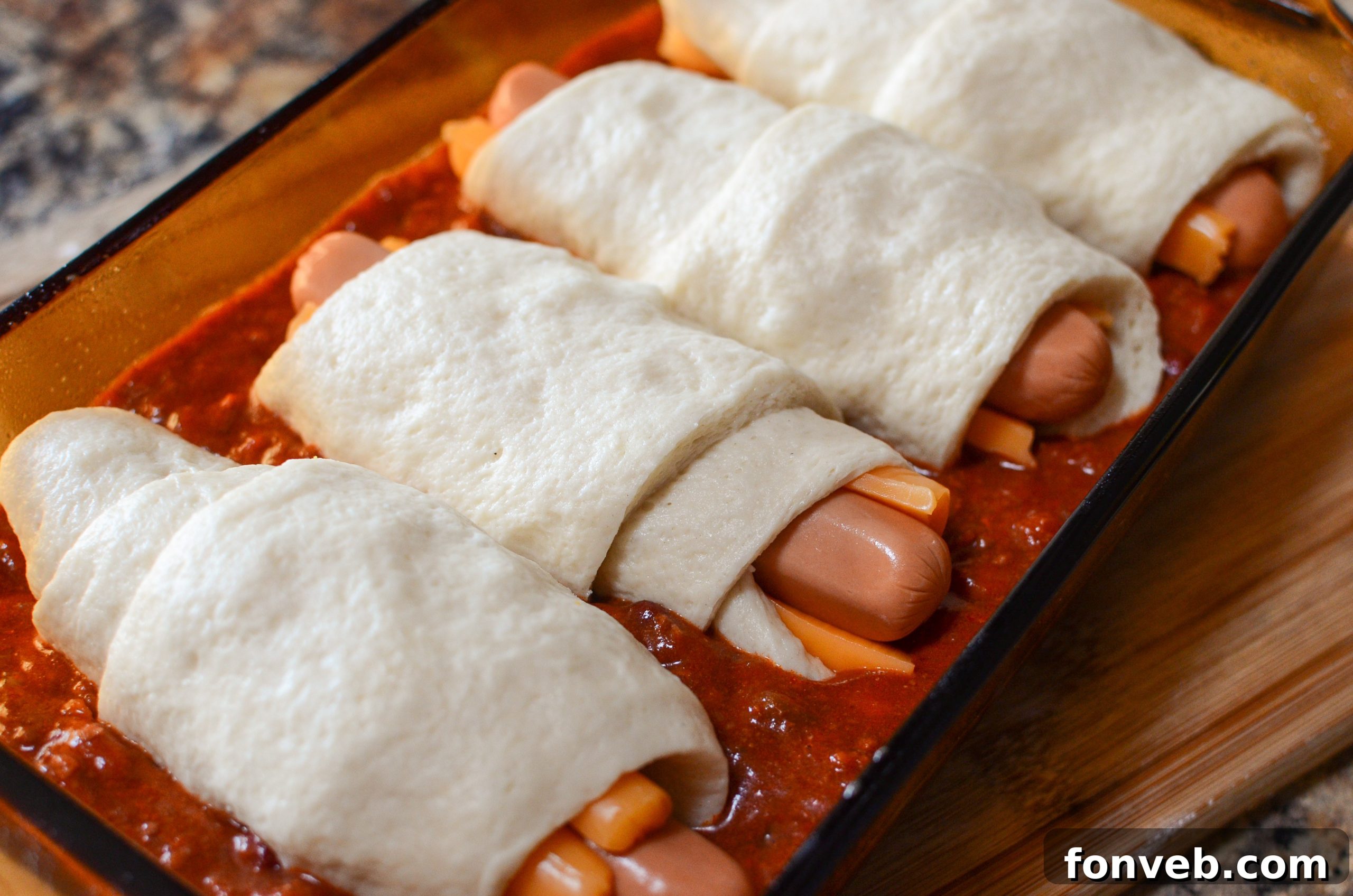 Ultimate Chili Cheese Dog Bake 7 Chili Hot Dogs14