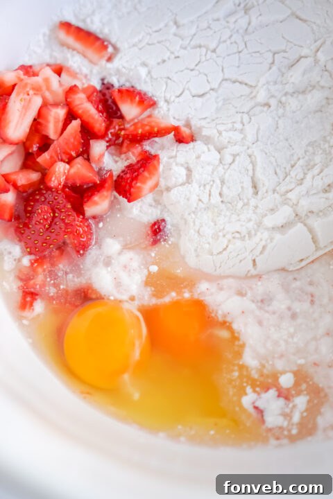 Step-by-step image of spreading batter into pan.