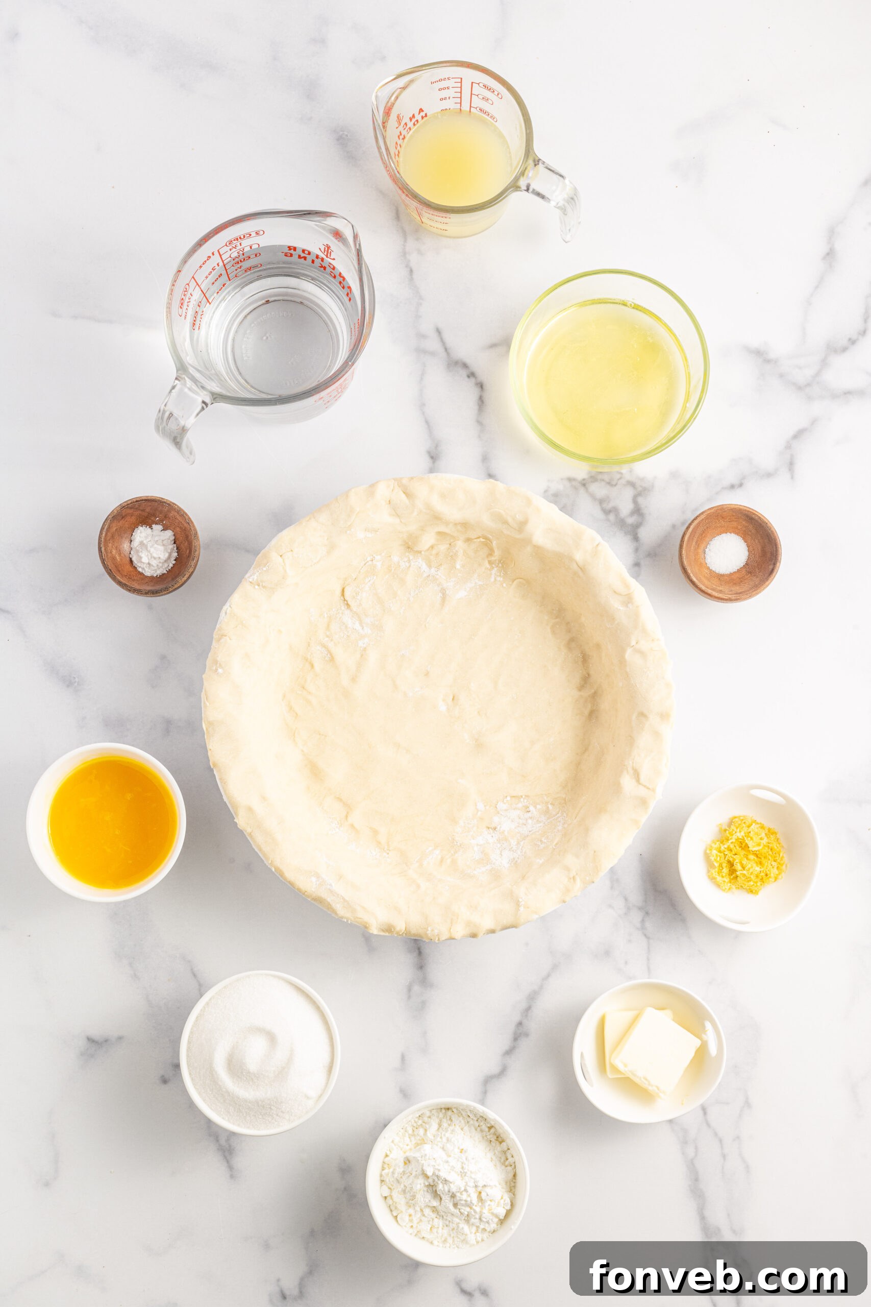 Overhead shot of all ingredients needed for this recipe. 