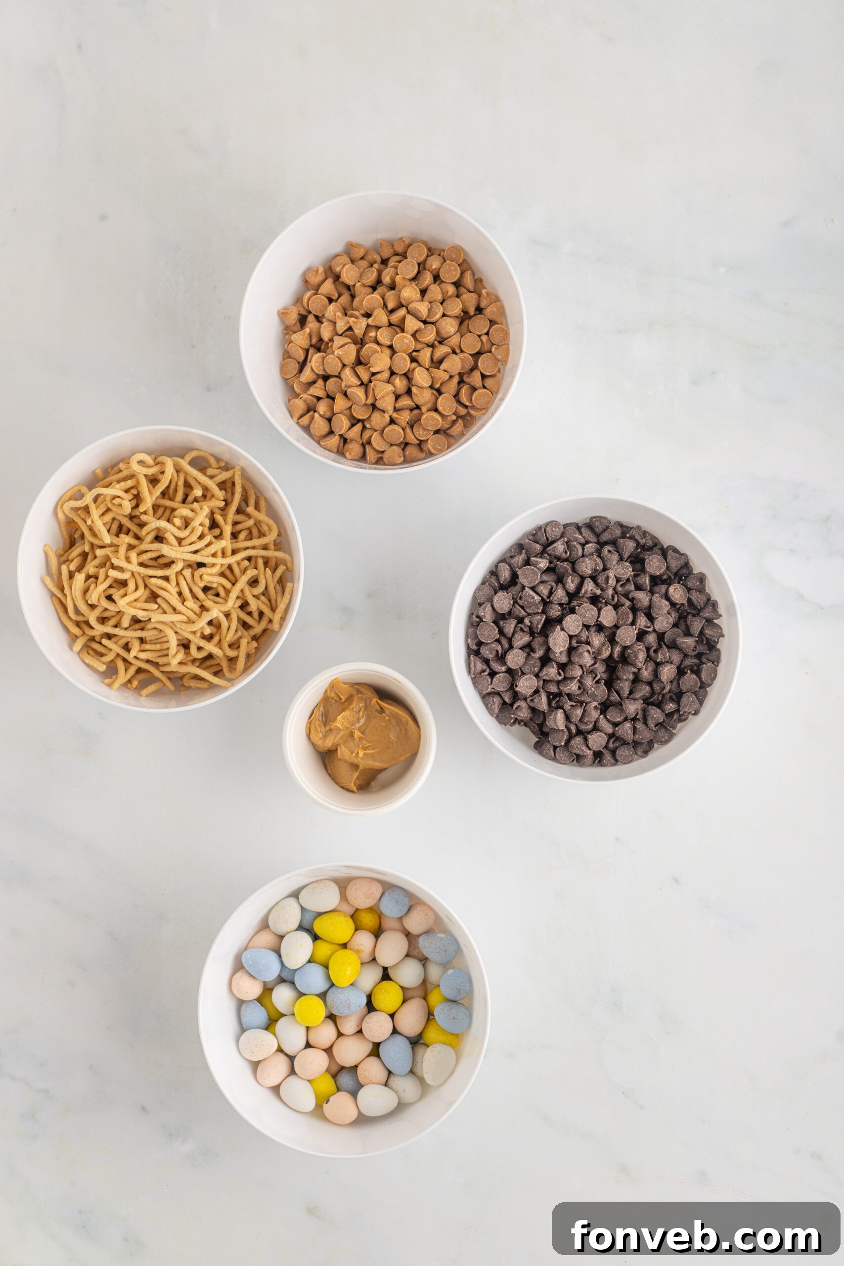 Whimsical Bird Nests 5 All ingredients needed for this recipe.