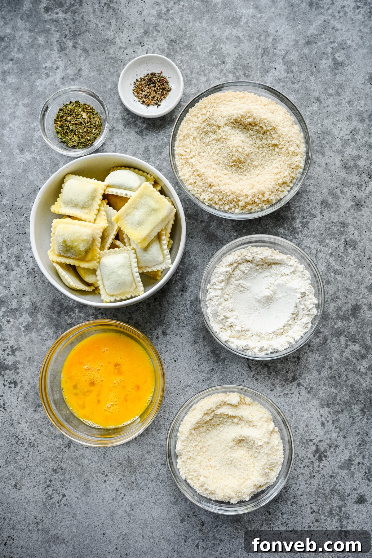 Overhead view of all ingredients needed for this recipe. 