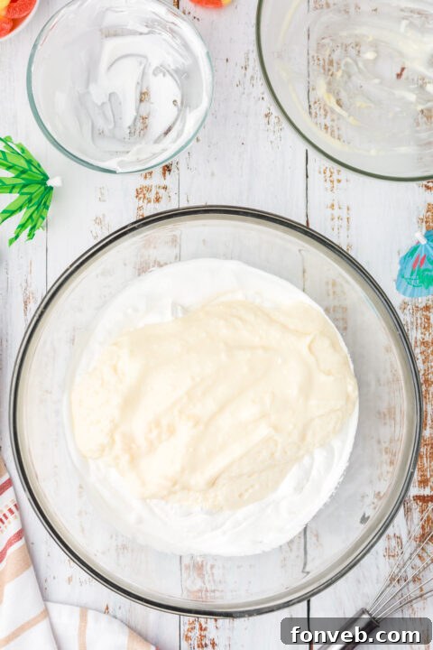 Various images depicting the process of making Beach Cheesecake Pudding Cups or close-ups from different angles.