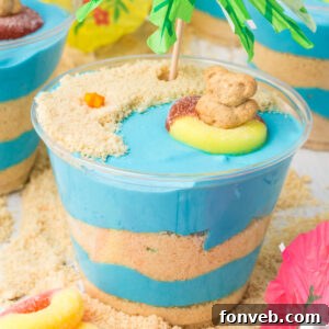 A charming Beach Cheesecake Pudding Cup