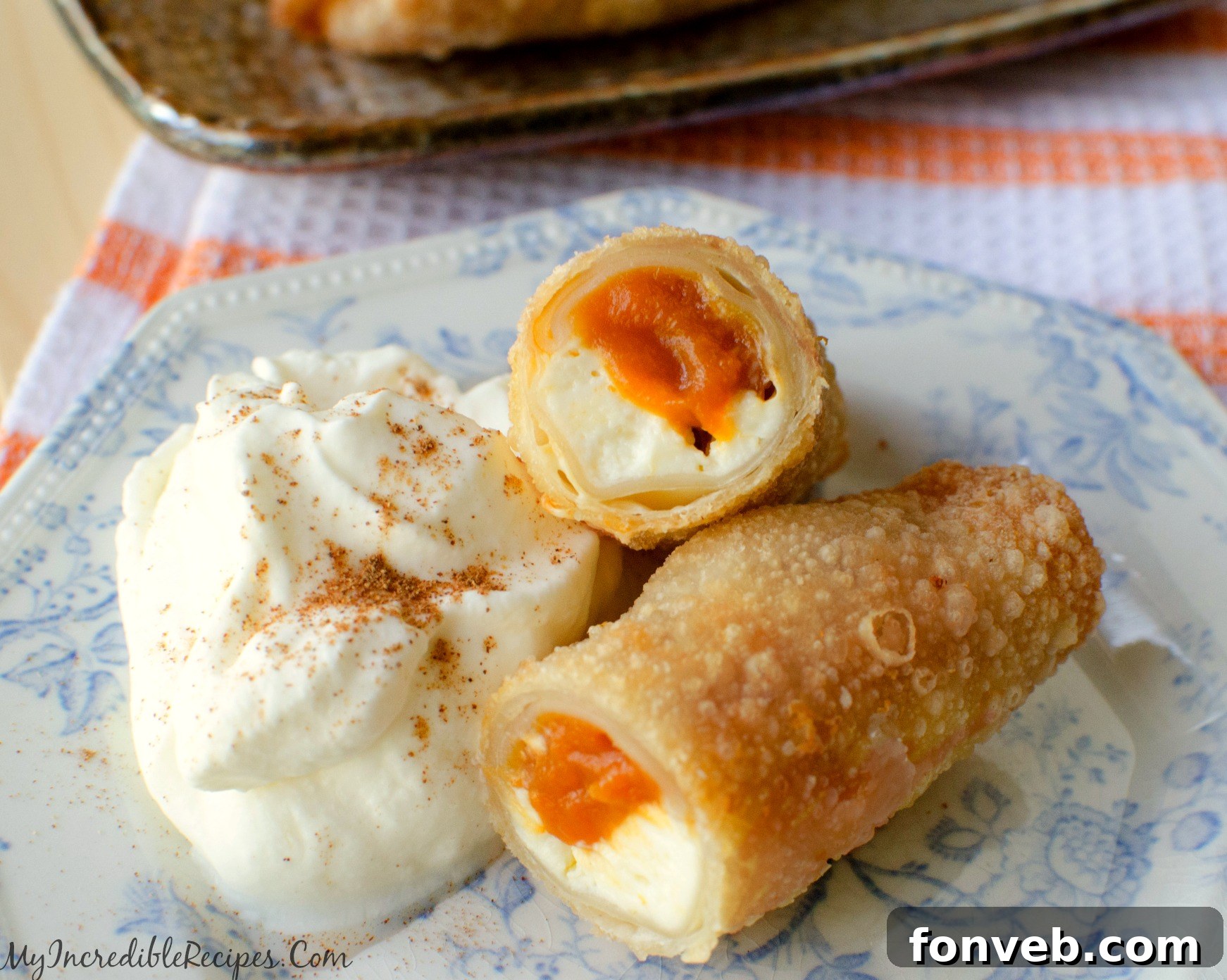 Crispy Pumpkin Cheesecake Rolls 10 Pumpkin Cheesecake Taquitos Stack