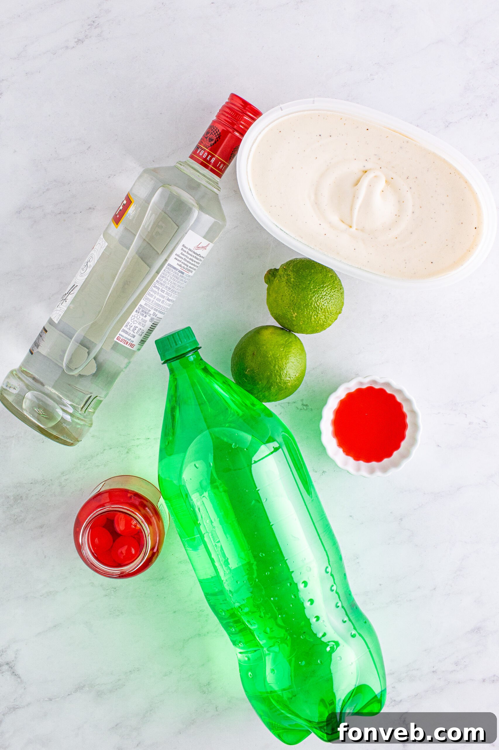 Overhead view of the ingredients needed to complete this recipe.