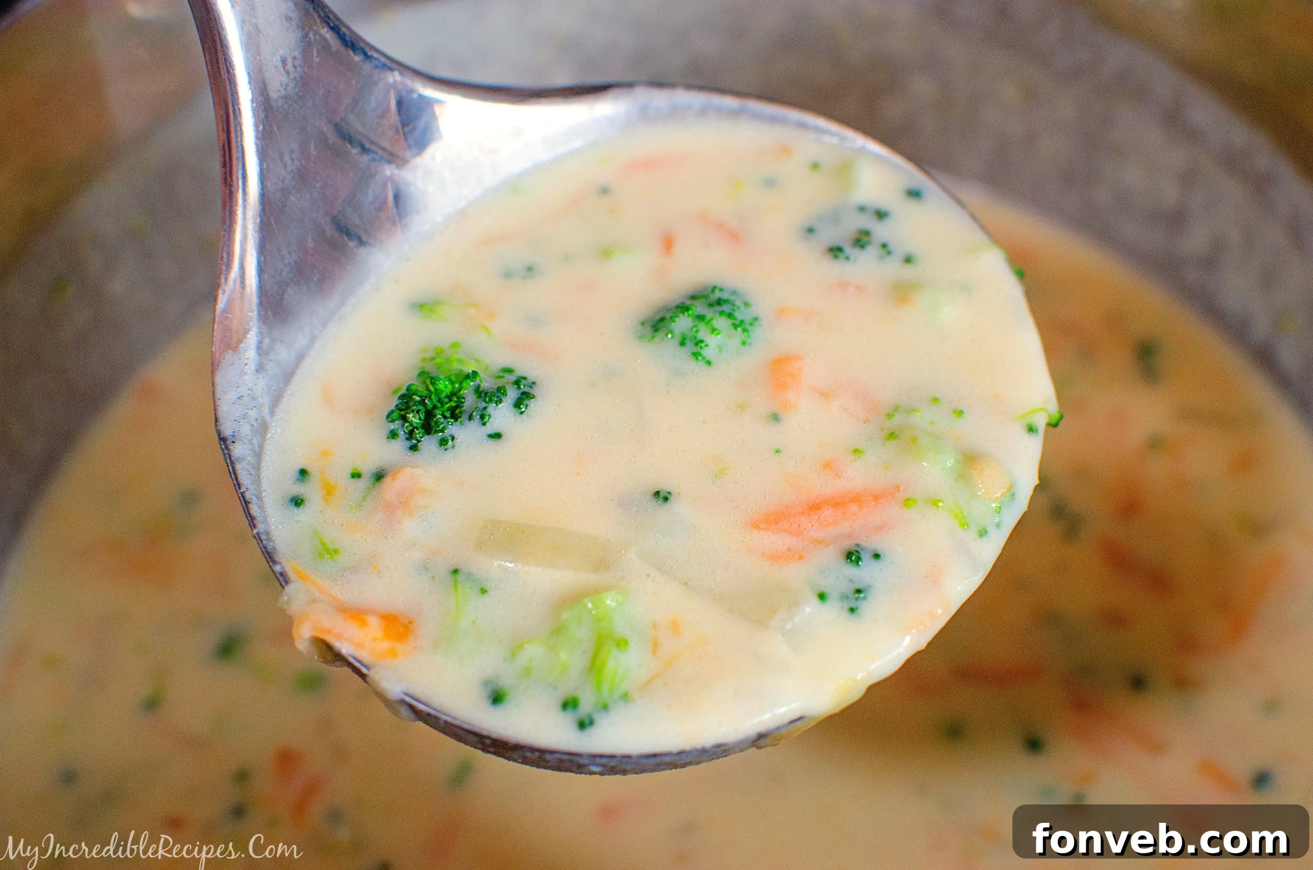 Hearty and delicious broccoli cheese soup in a bowl