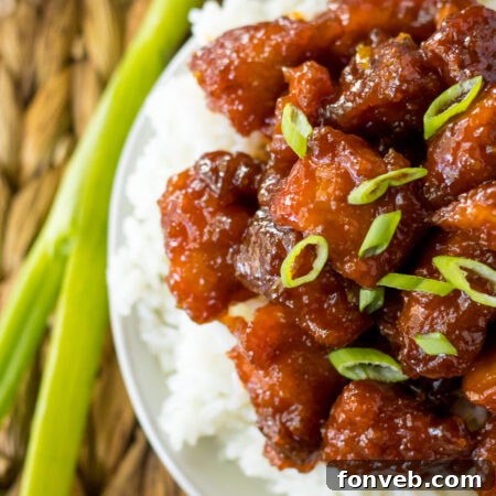 Slow Cooker Firecracker Chicken ready to serve.