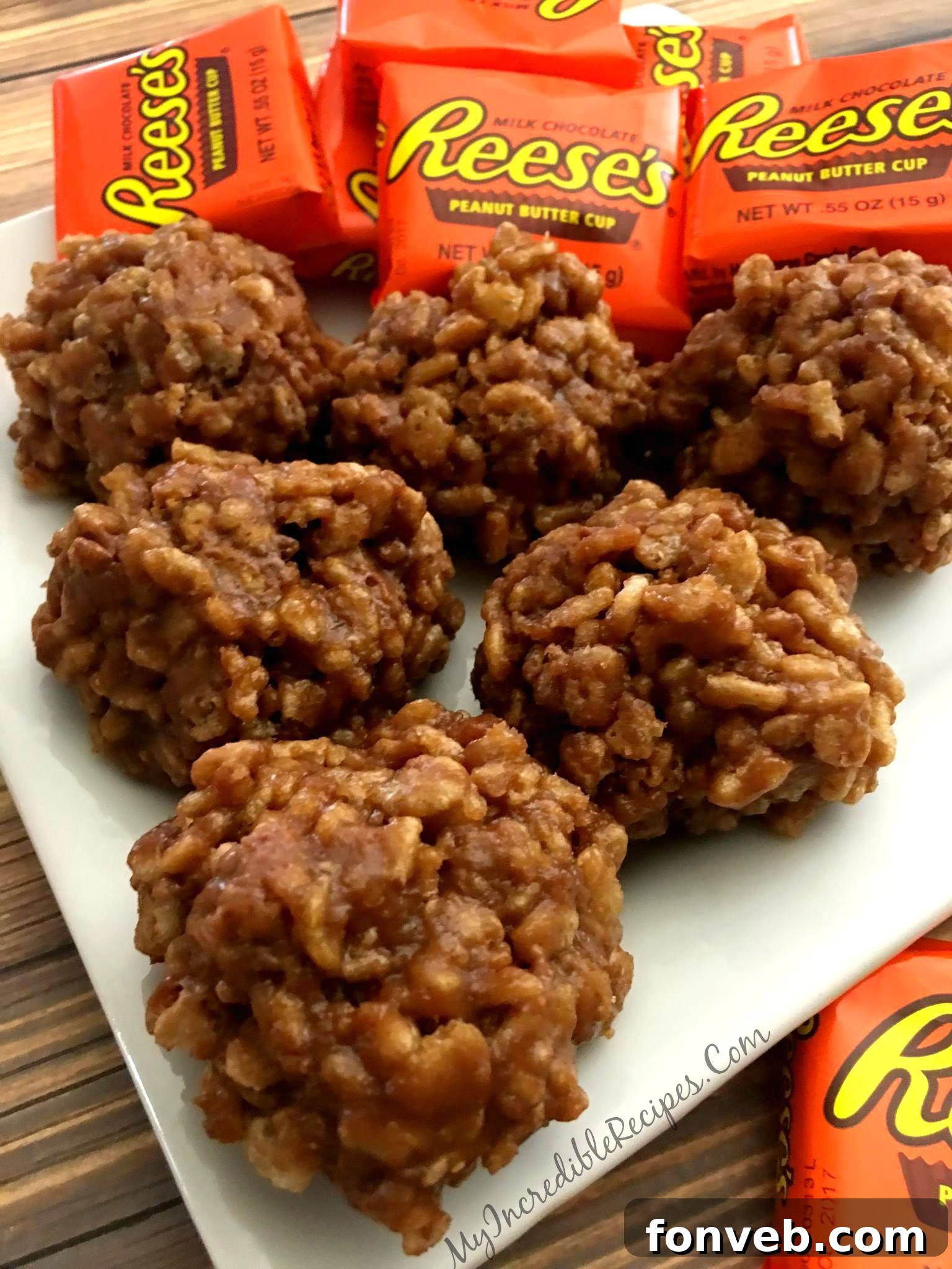 Single Reese's Krispy Cookie Ball in hand