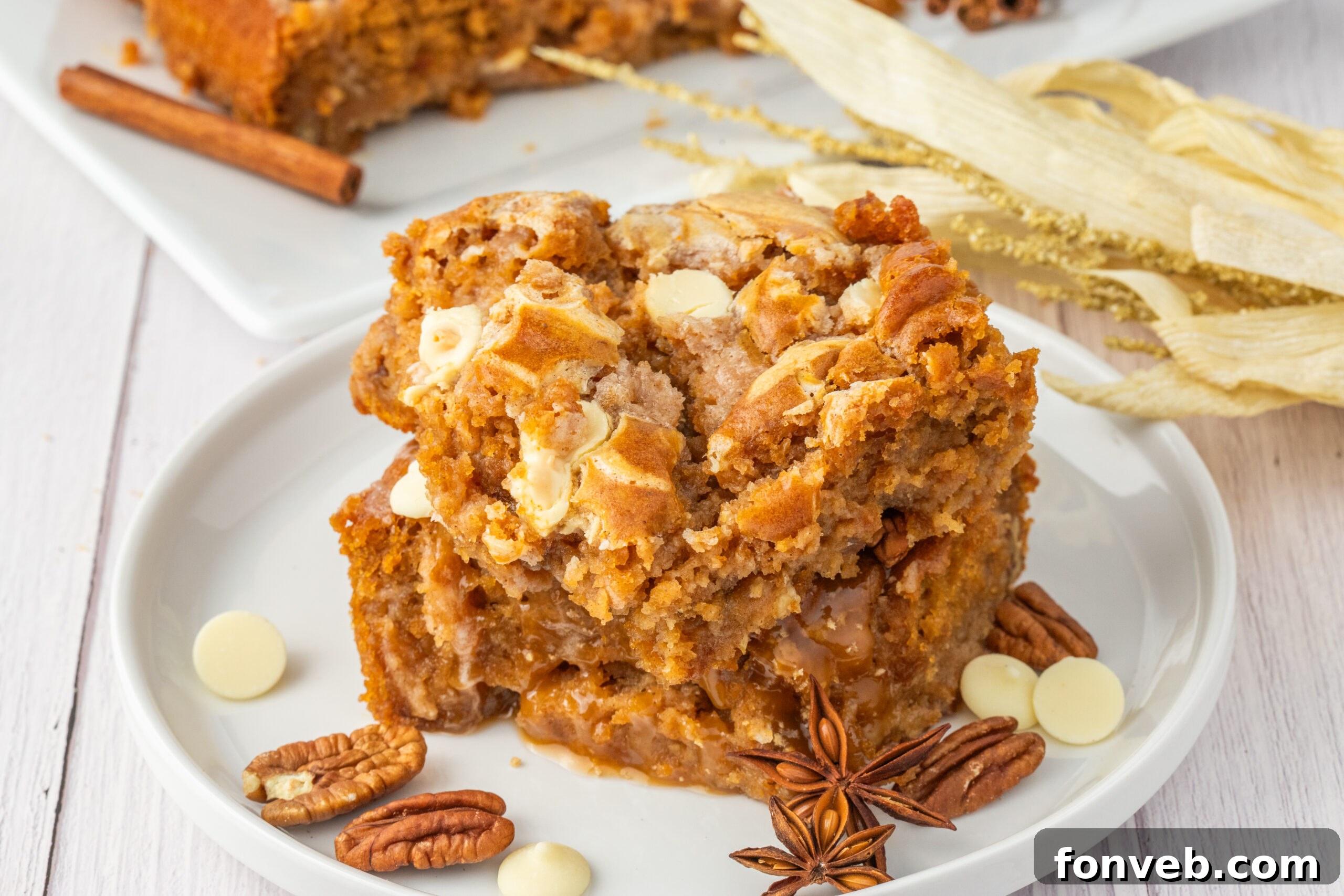 sliced earthquake cake on white plate