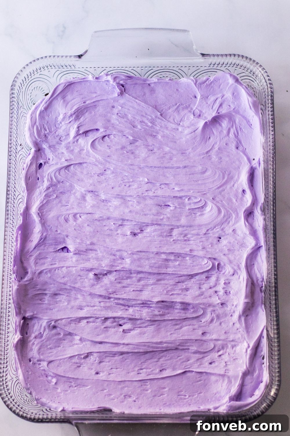 creamy purple layer of Halloween lush in pan 