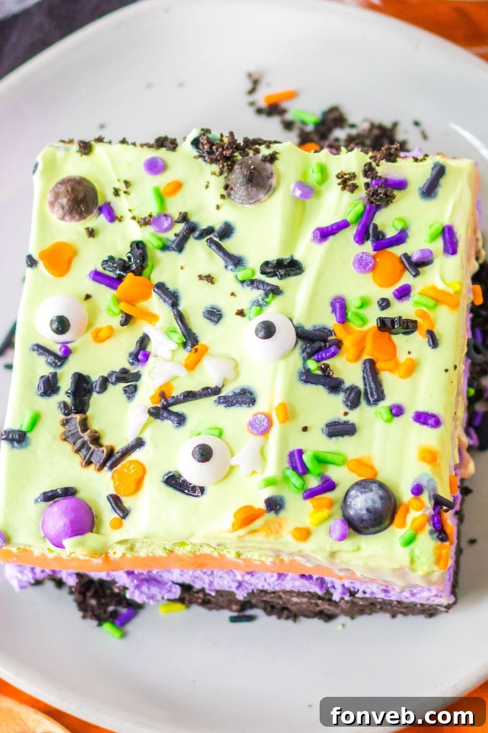 overhead shot of halloween lush on plate