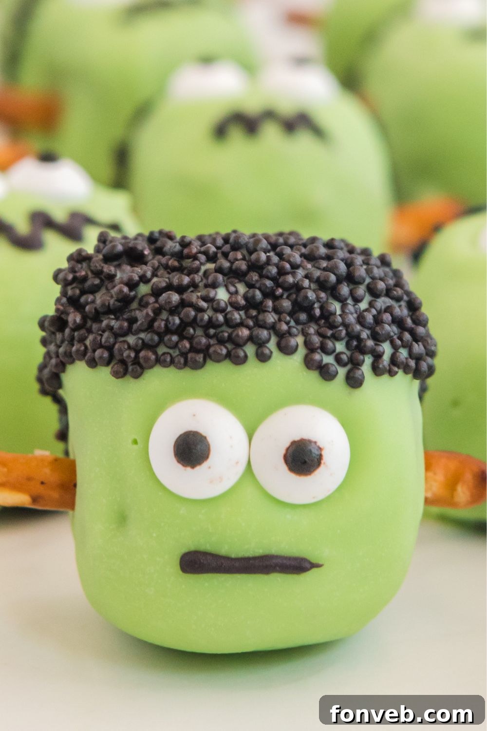 FrankenOreo Bites 13 frankenstein Oreo ball on counter