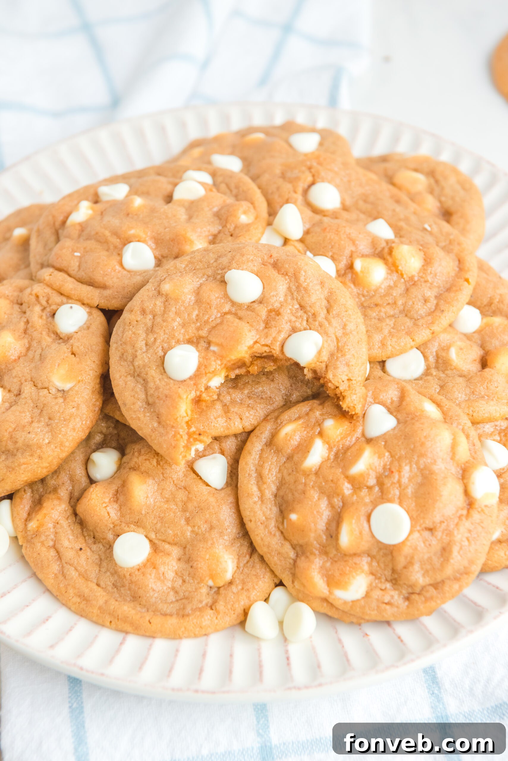 Pumpkin Spice Pudding Cookies on a white plate