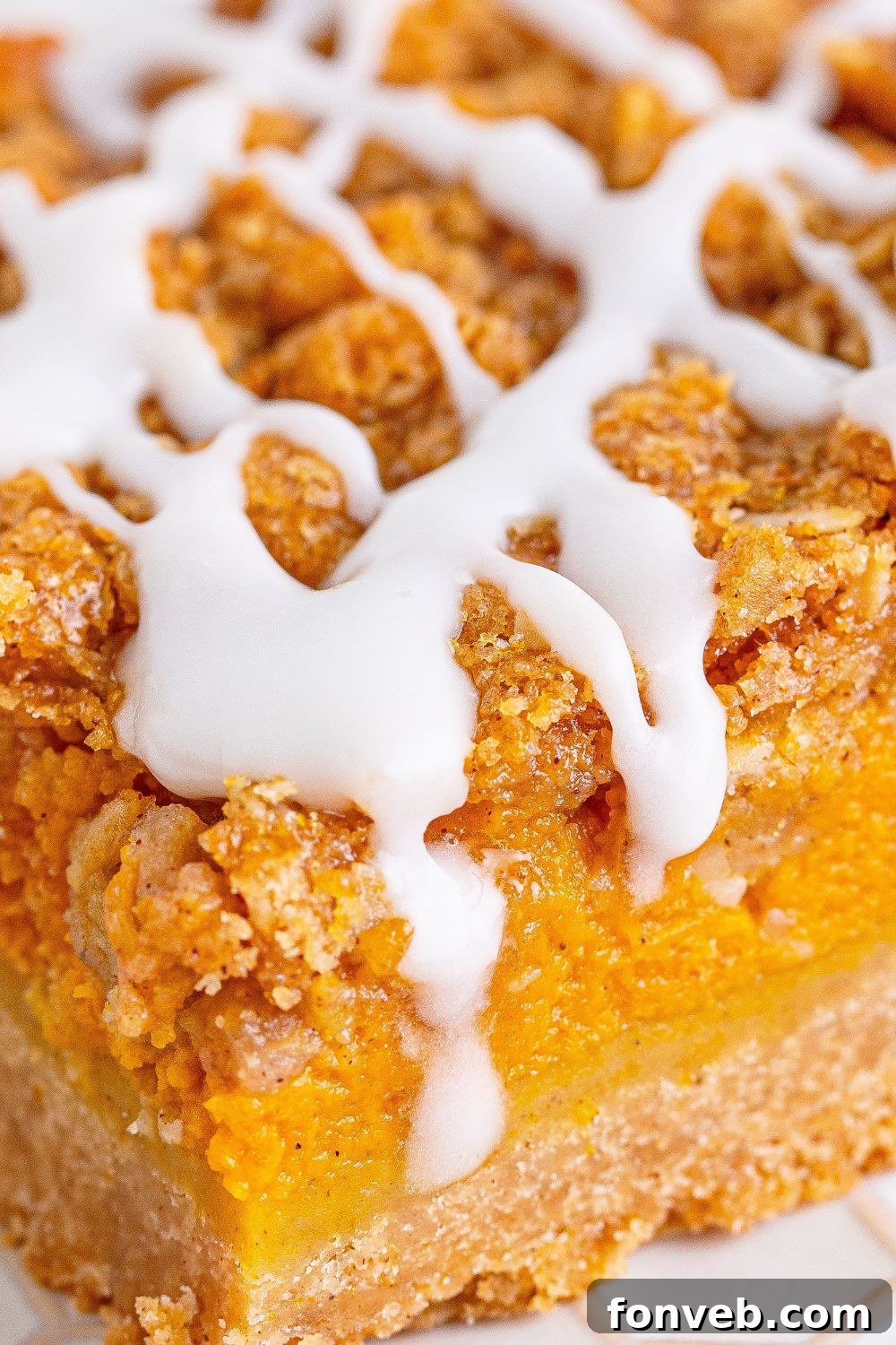 pumpkin crumble bar close up