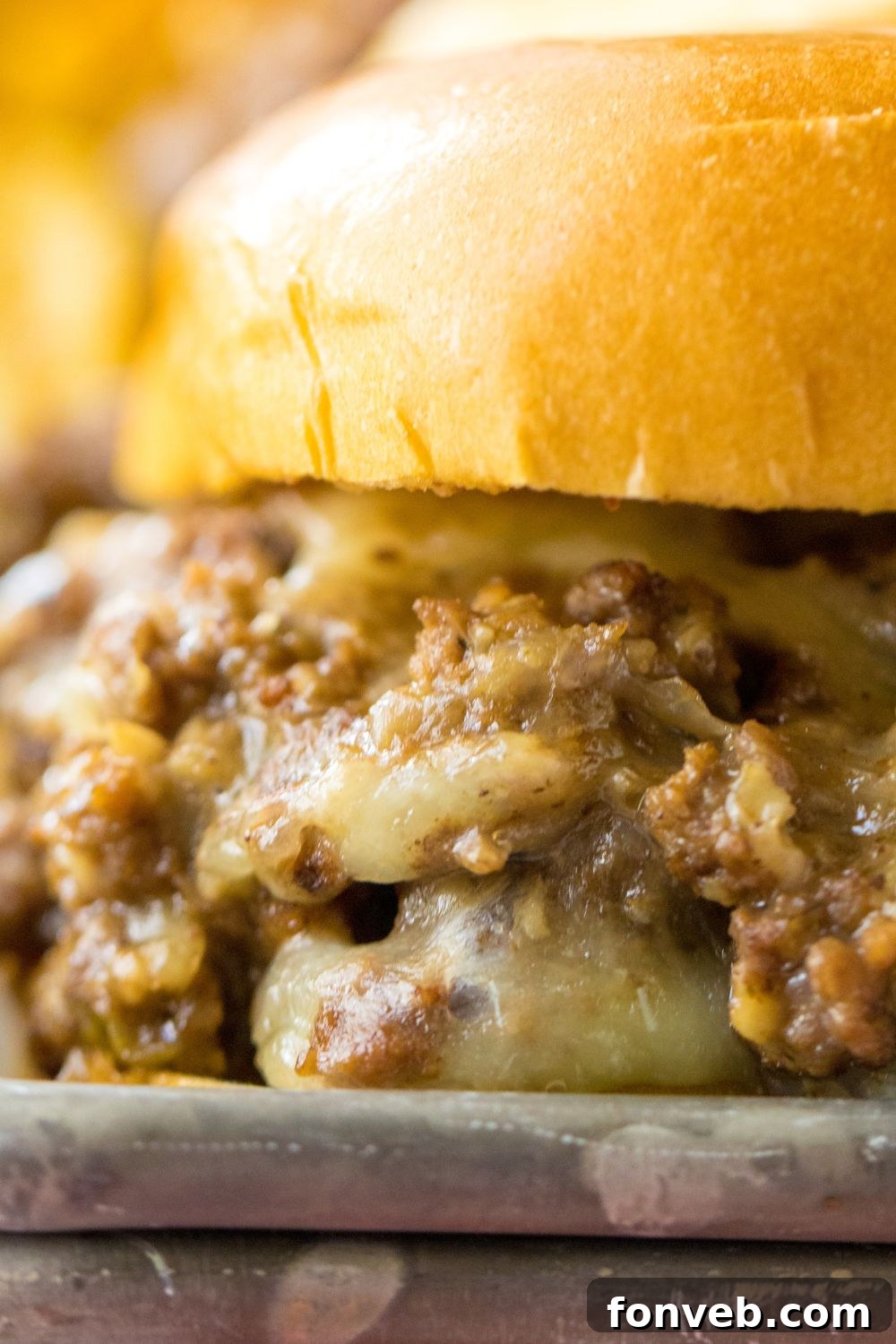 close up of meat in sandwich