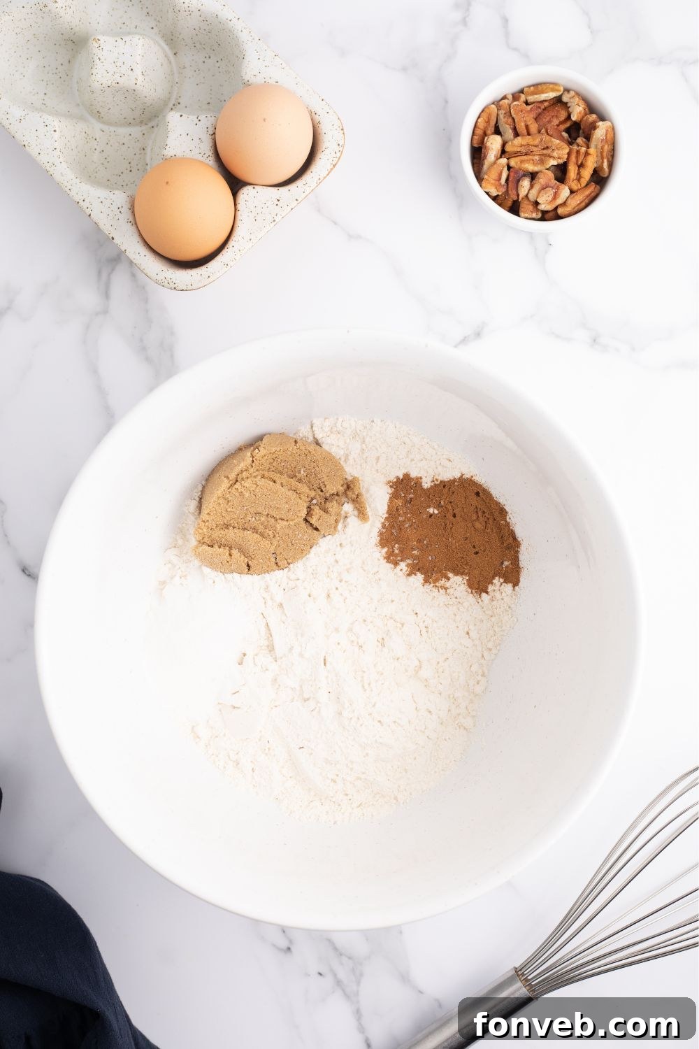 dry ingredients in a bowl for making pancakes