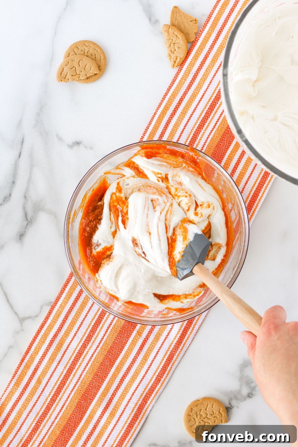 Spiced Pumpkin Ice Cream Pie 12 mixing up pumpkin puree ice cream