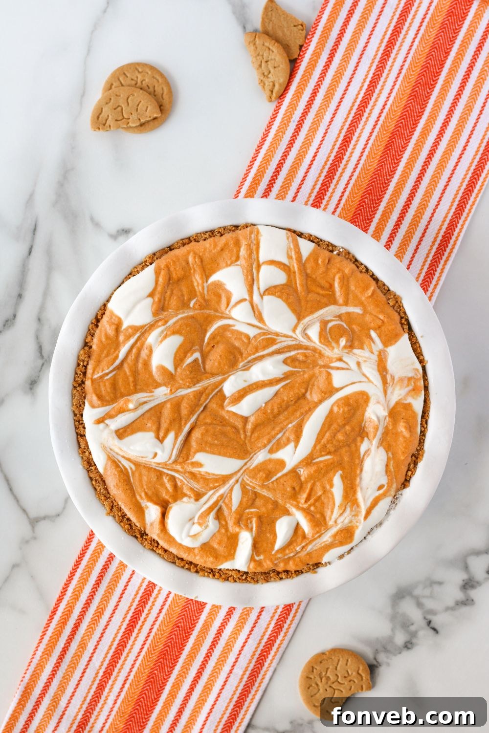 Spiced Pumpkin Ice Cream Pie 14 swirled pumpkin ice cream pie