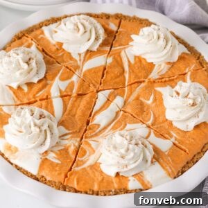 Spiced Pumpkin Ice Cream Pie 27 Pumpkin Ice Cream Pie in pan on table