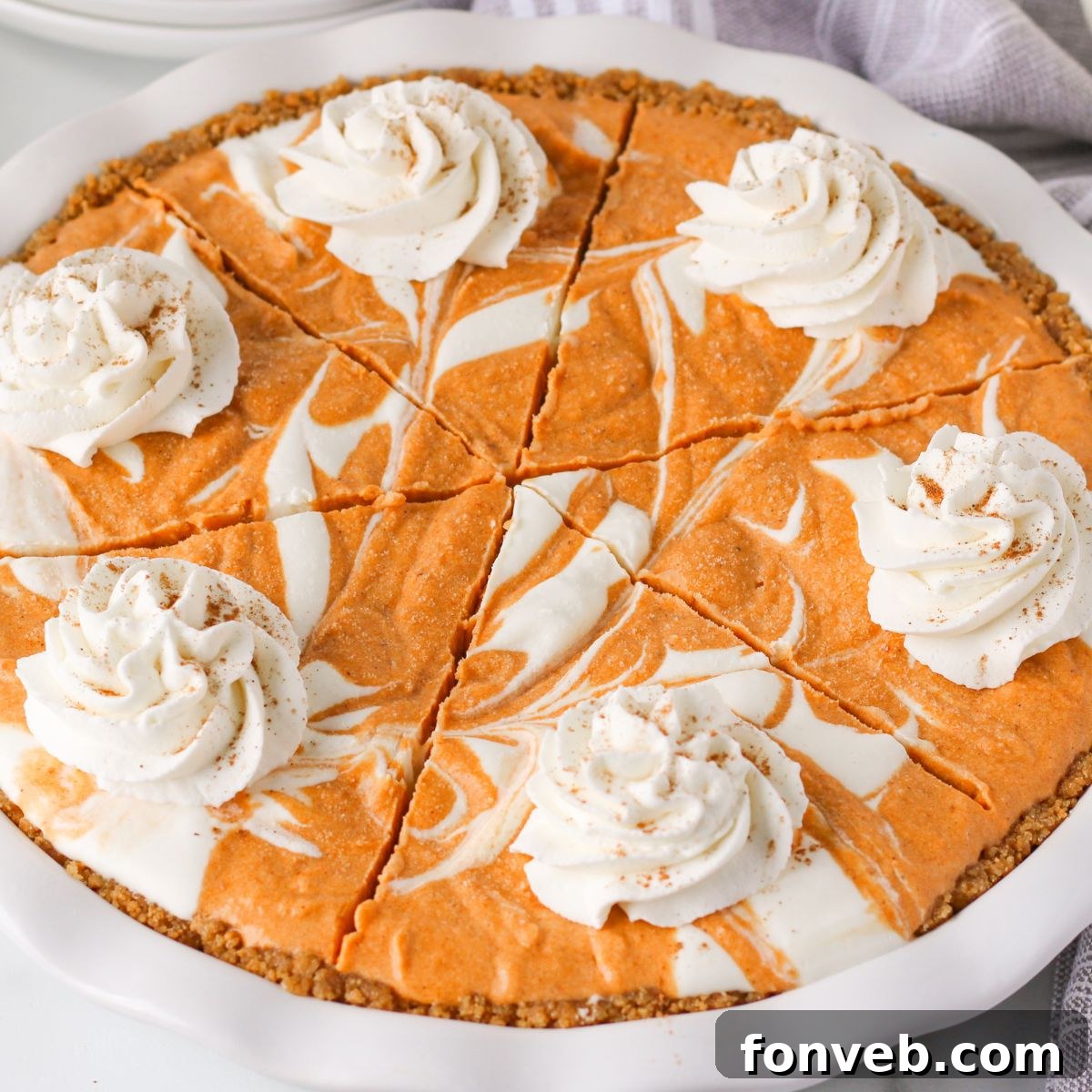 Spiced Pumpkin Ice Cream Pie 4 Pumpkin Ice Cream Pie in pan on table