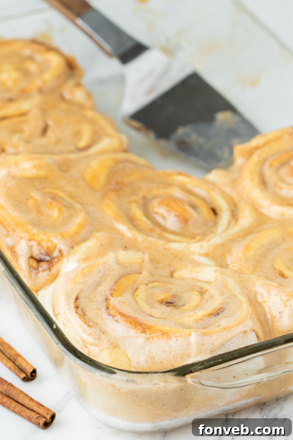 cinnamon roll in a pan