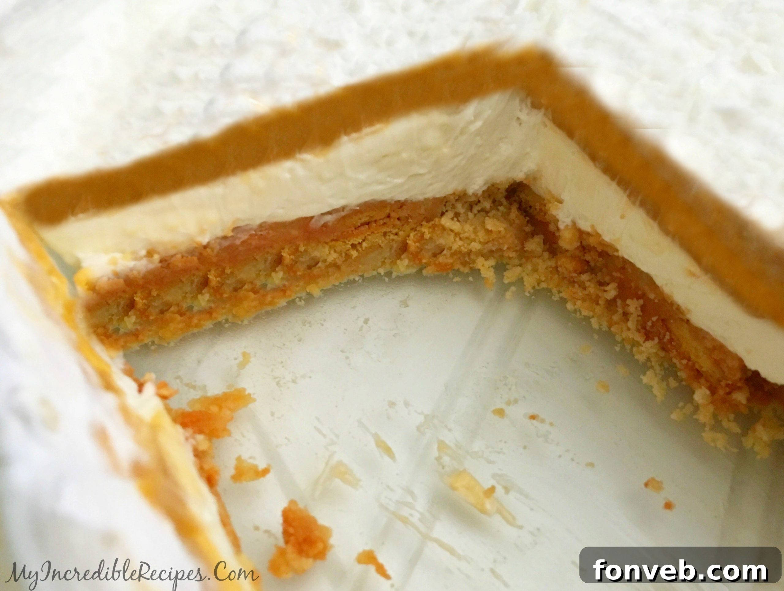 Spiced Pumpkin Cheesecake Lasagna 12 Closer look at the beautiful layers of the pumpkin cheesecake dessert