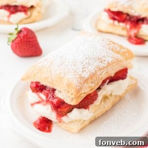 Strawberry Flaky Puffs on plate