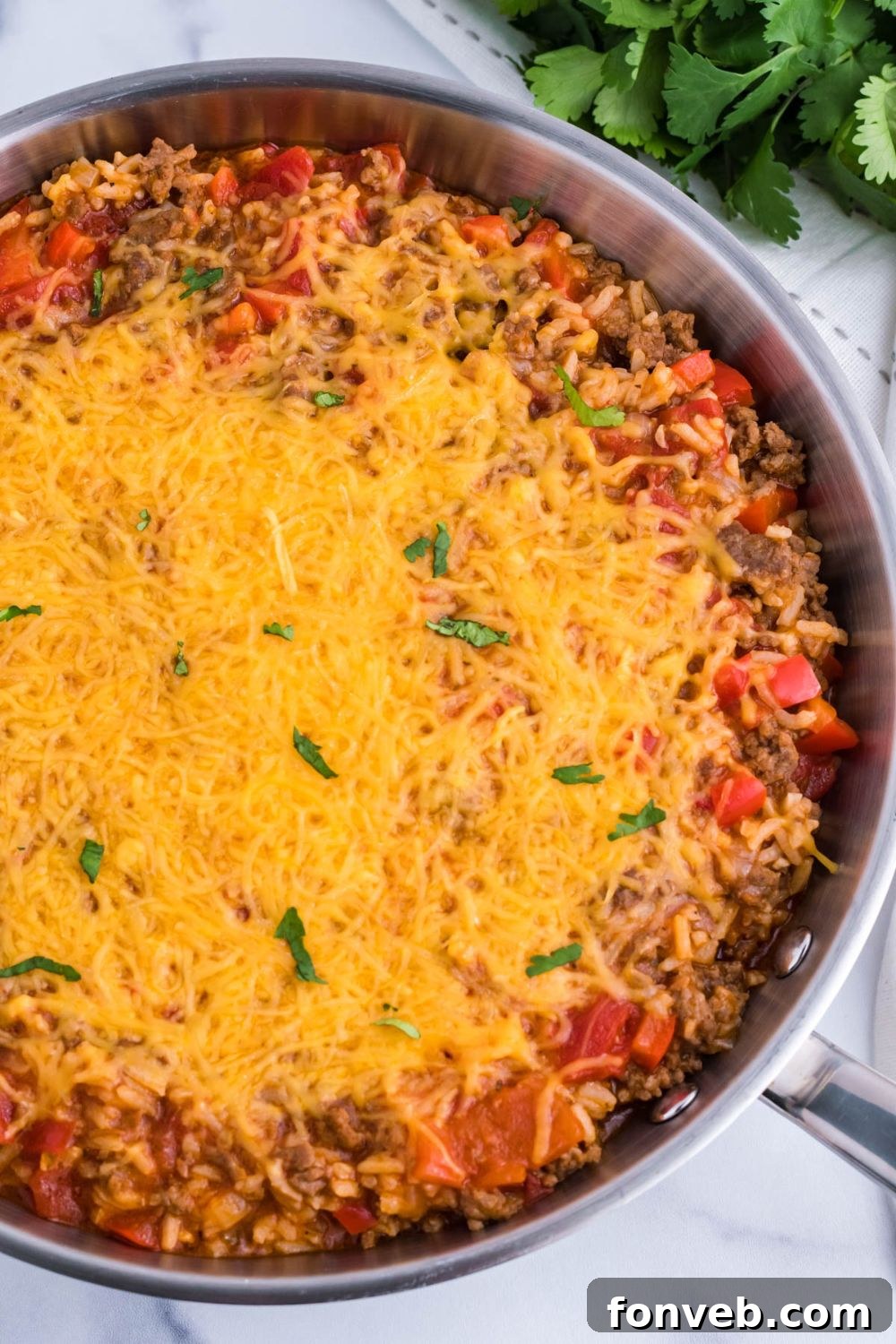 Stuffed Pepper Casserole in pan on table 