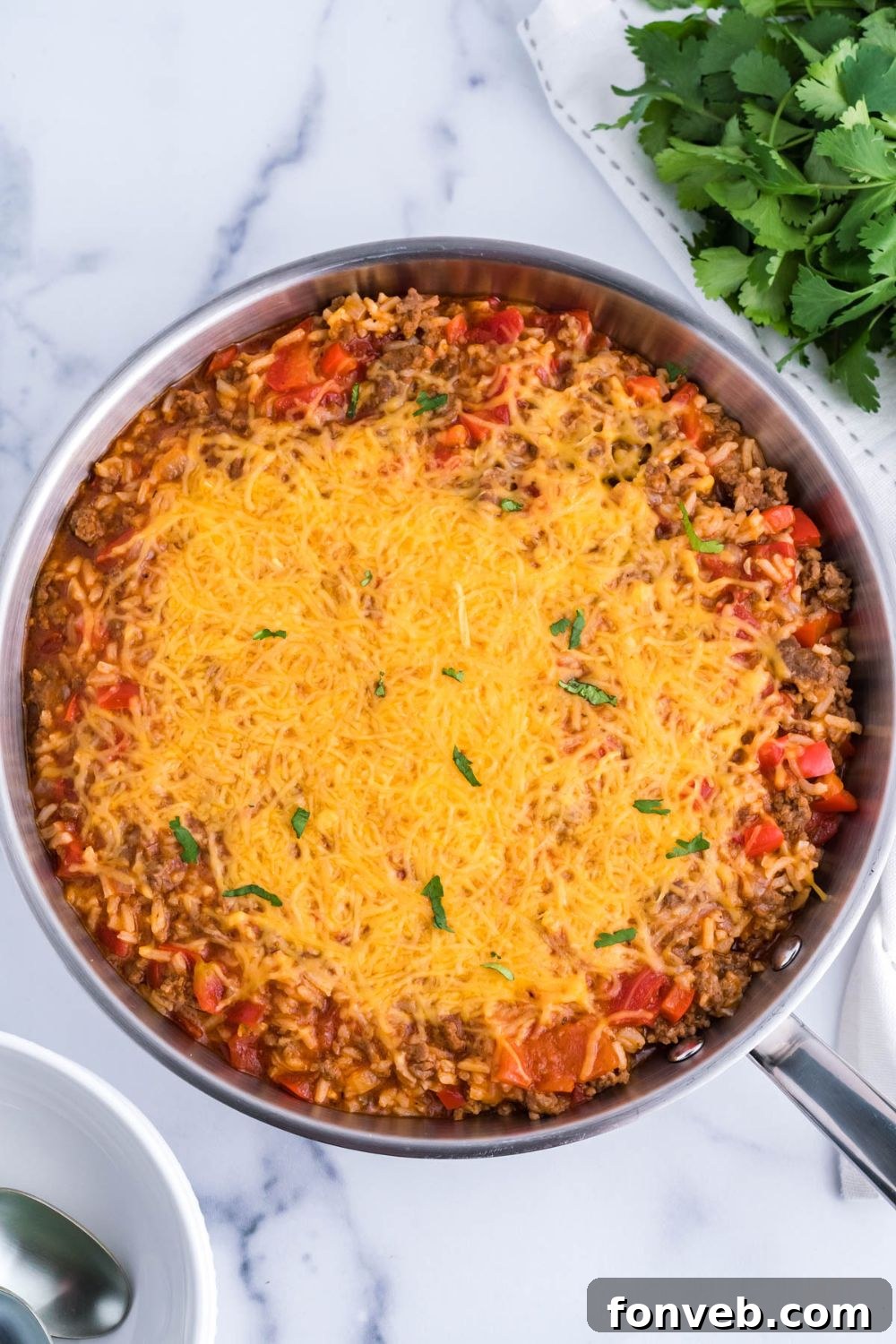 unstuffed pepper casserole in pan on the table 