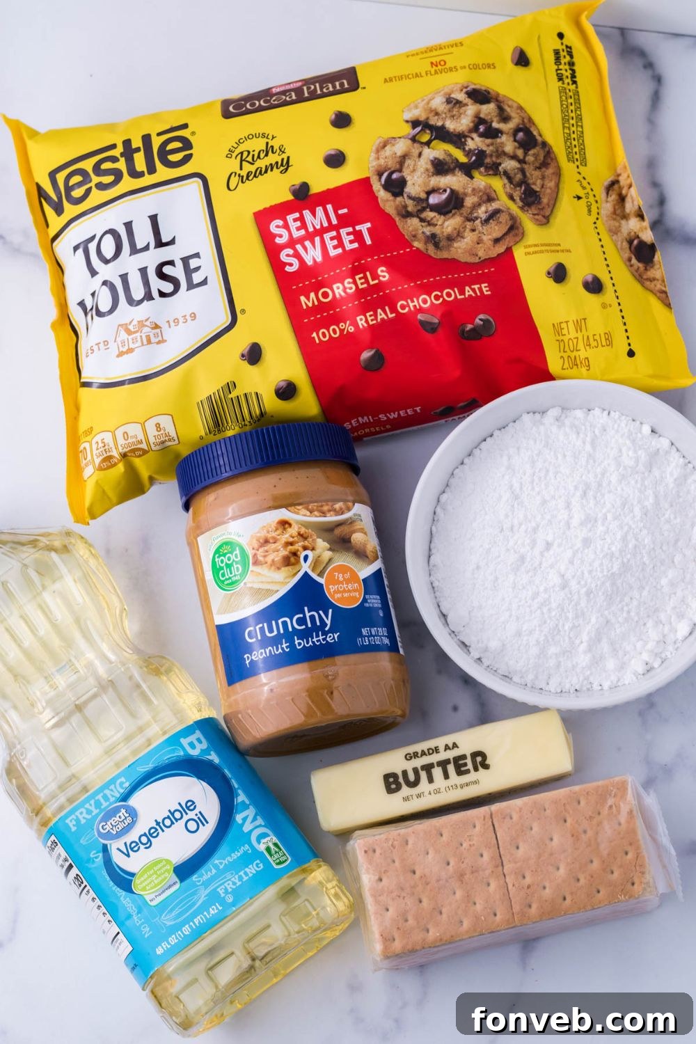 ingredients for Reese's pie on table