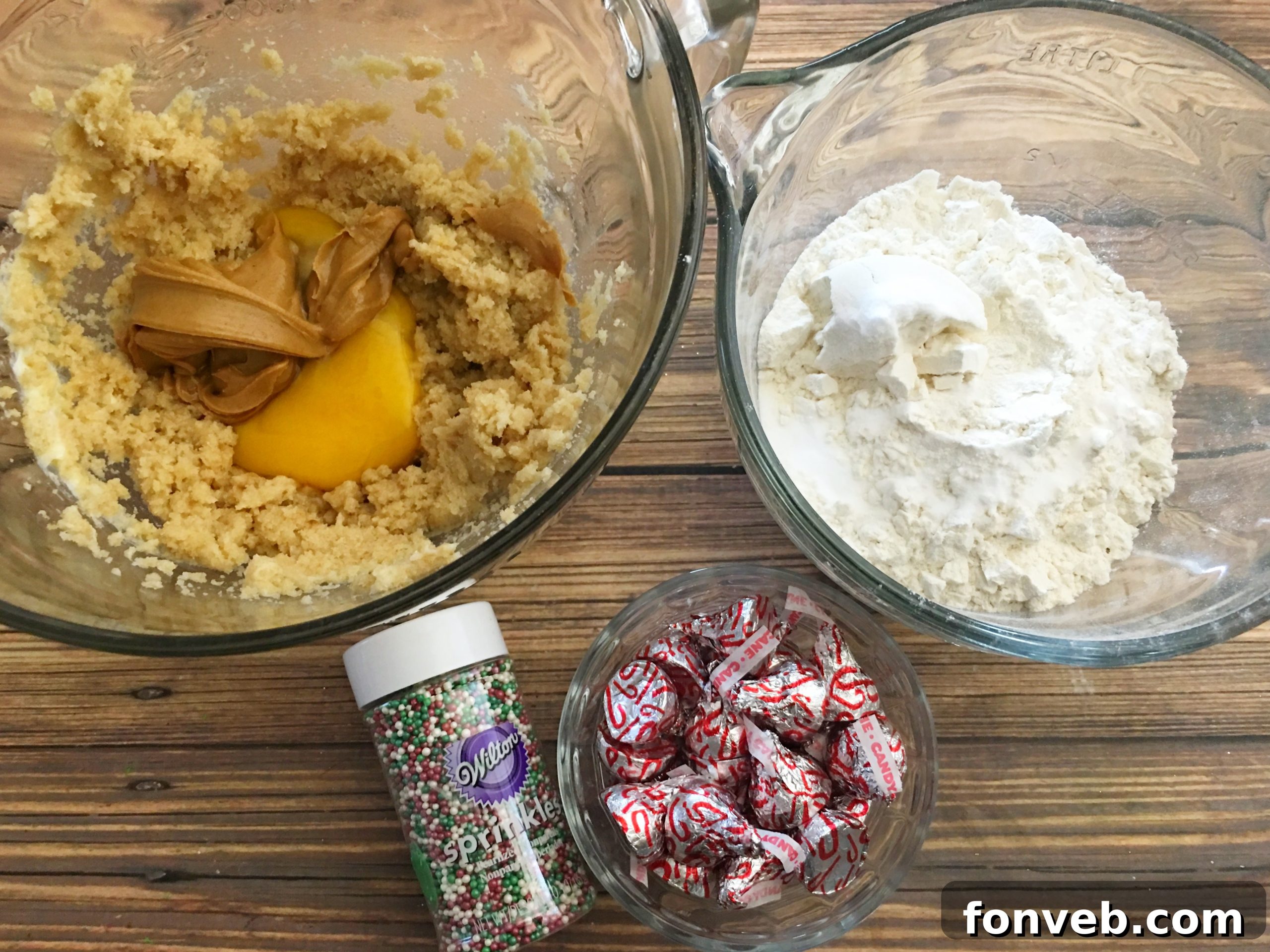 A festive cookie tray with delicious peanut butter blossoms