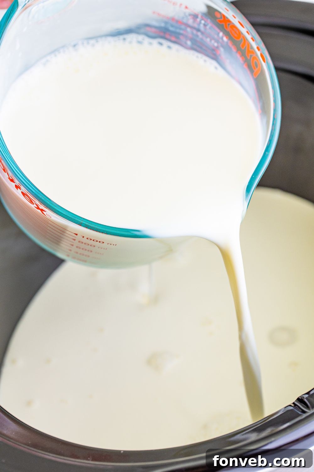 Adding whole milk to the slow cooker