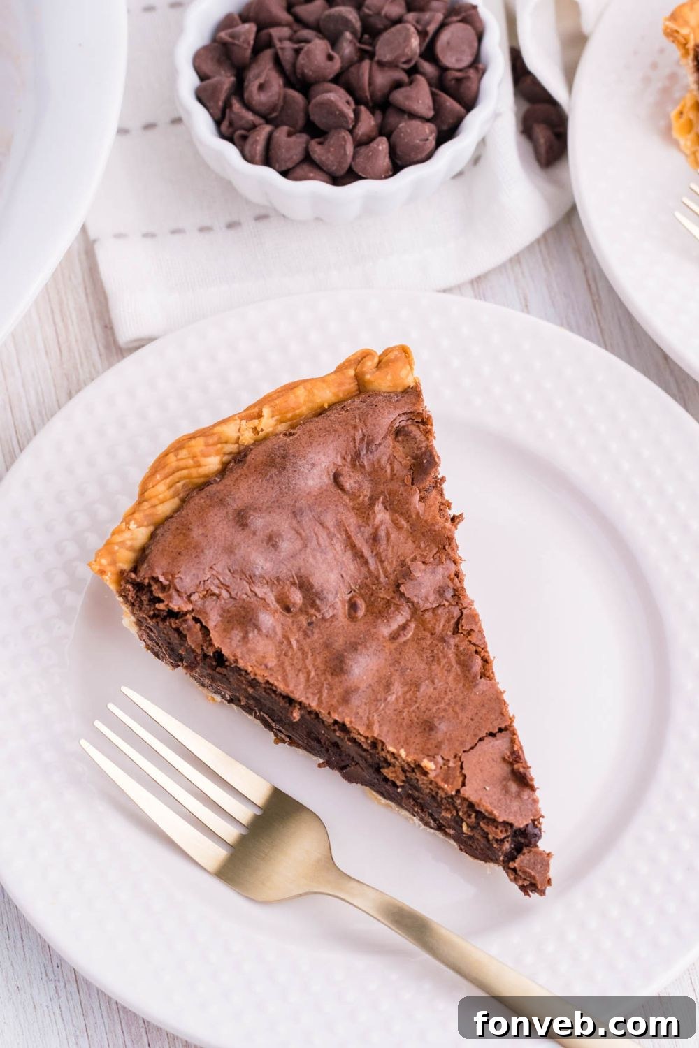 Fudgy Brownie Pie Perfection 15 Several slices of brownie pie arranged neatly on a serving plate.