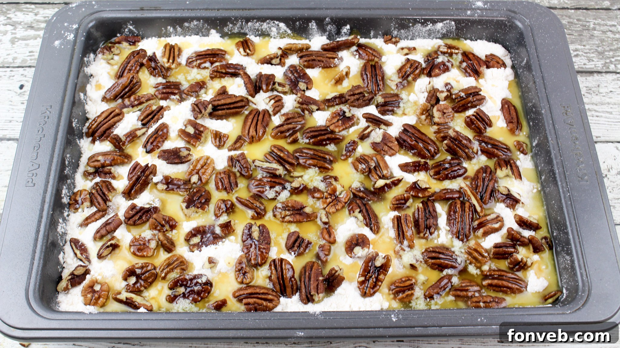 Easy Pumpkin Pecan Dump Cake 10 Sprinkling of cinnamon sugar over the melted butter for an extra touch of flavor