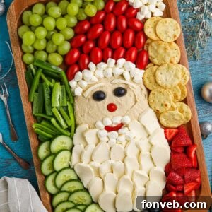 Santa Snack Board overhead view