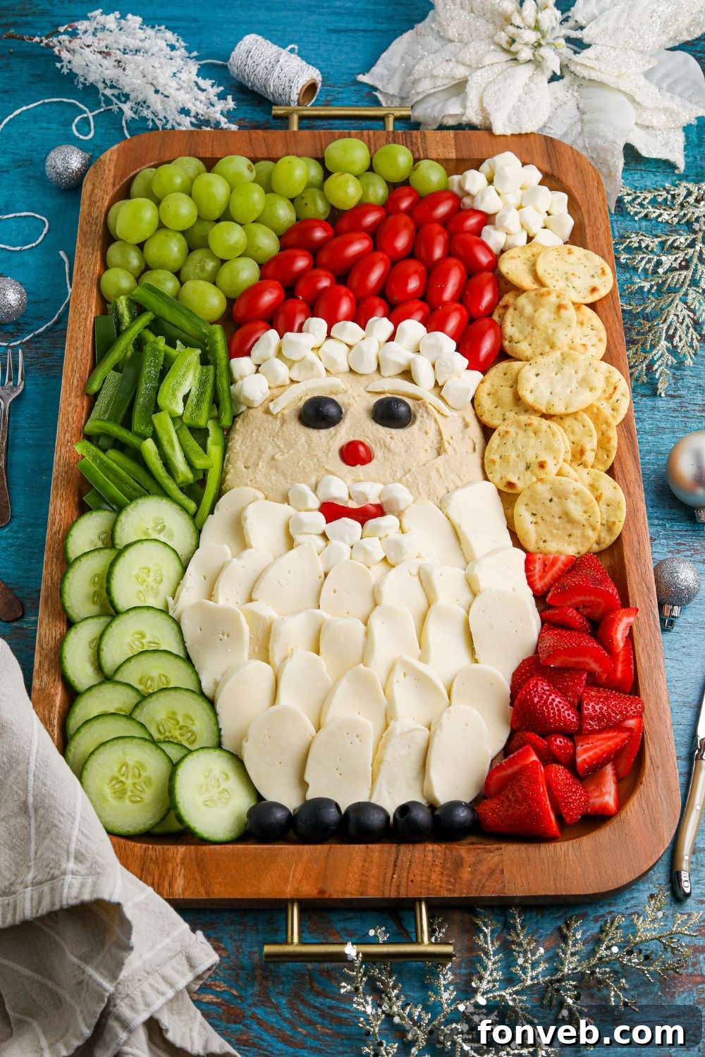 Santa Snack Tray on a table 