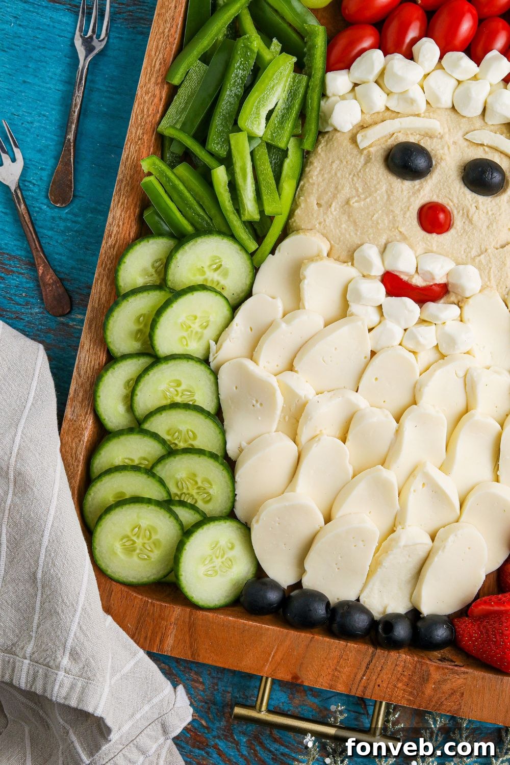 side view of a snack board on a tray