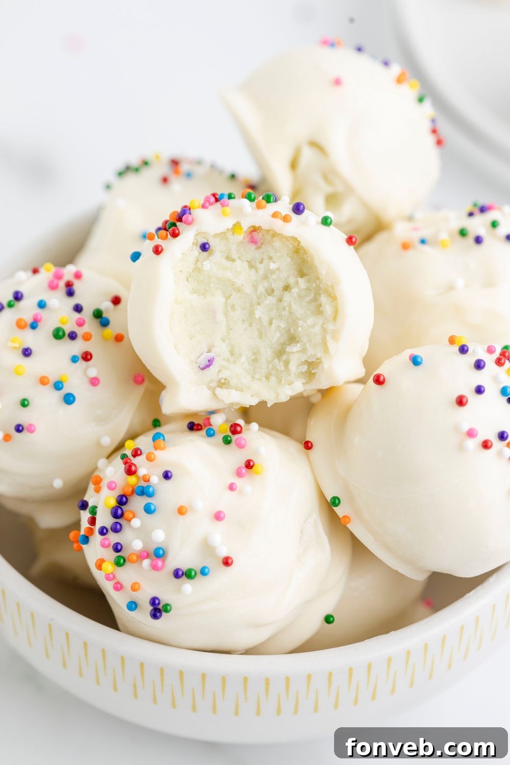 bite taken out of cookie ball 