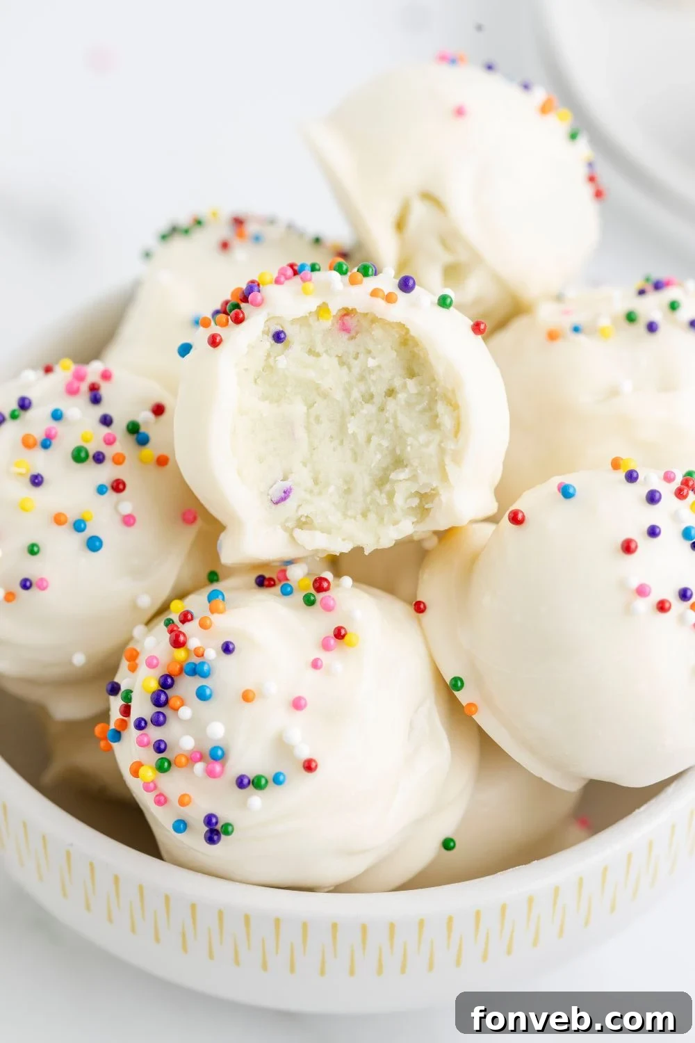 bite taken out of cookie ball