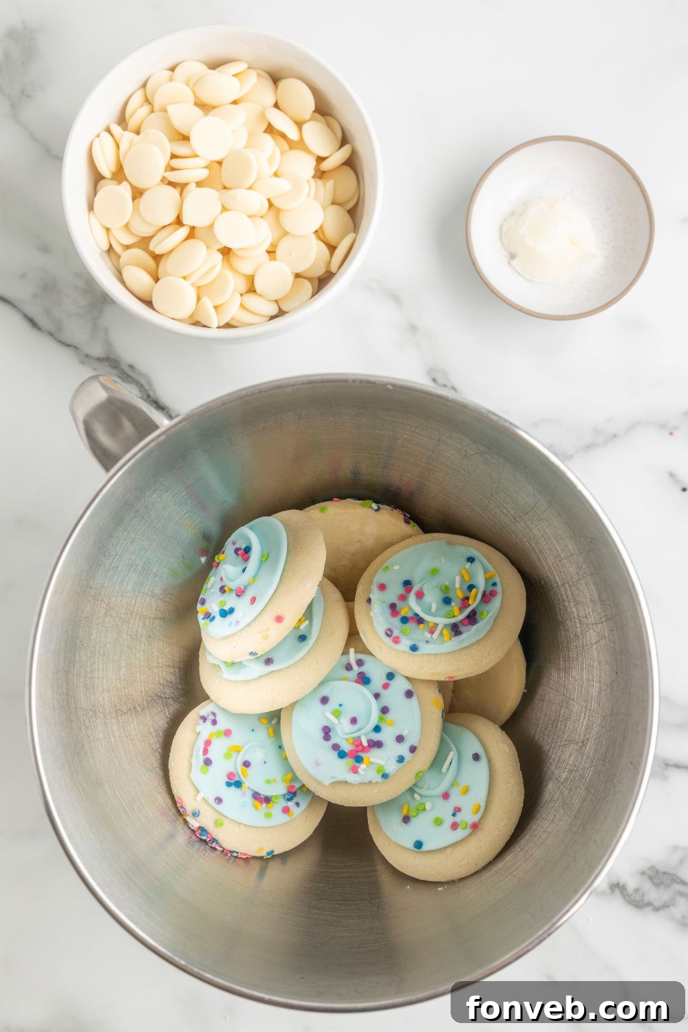 lofthouse cookies in a stand mixer bowl