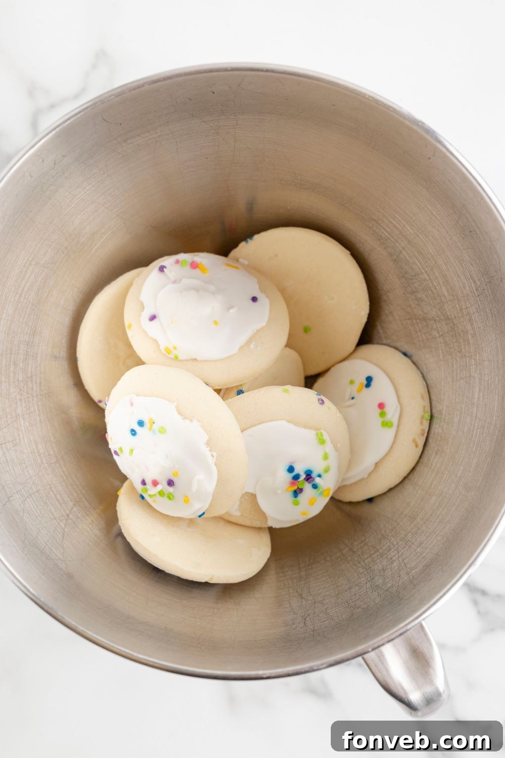 Lofthouse's Signature Christmas Truffles 5 sugar cookies in a mixing bowl