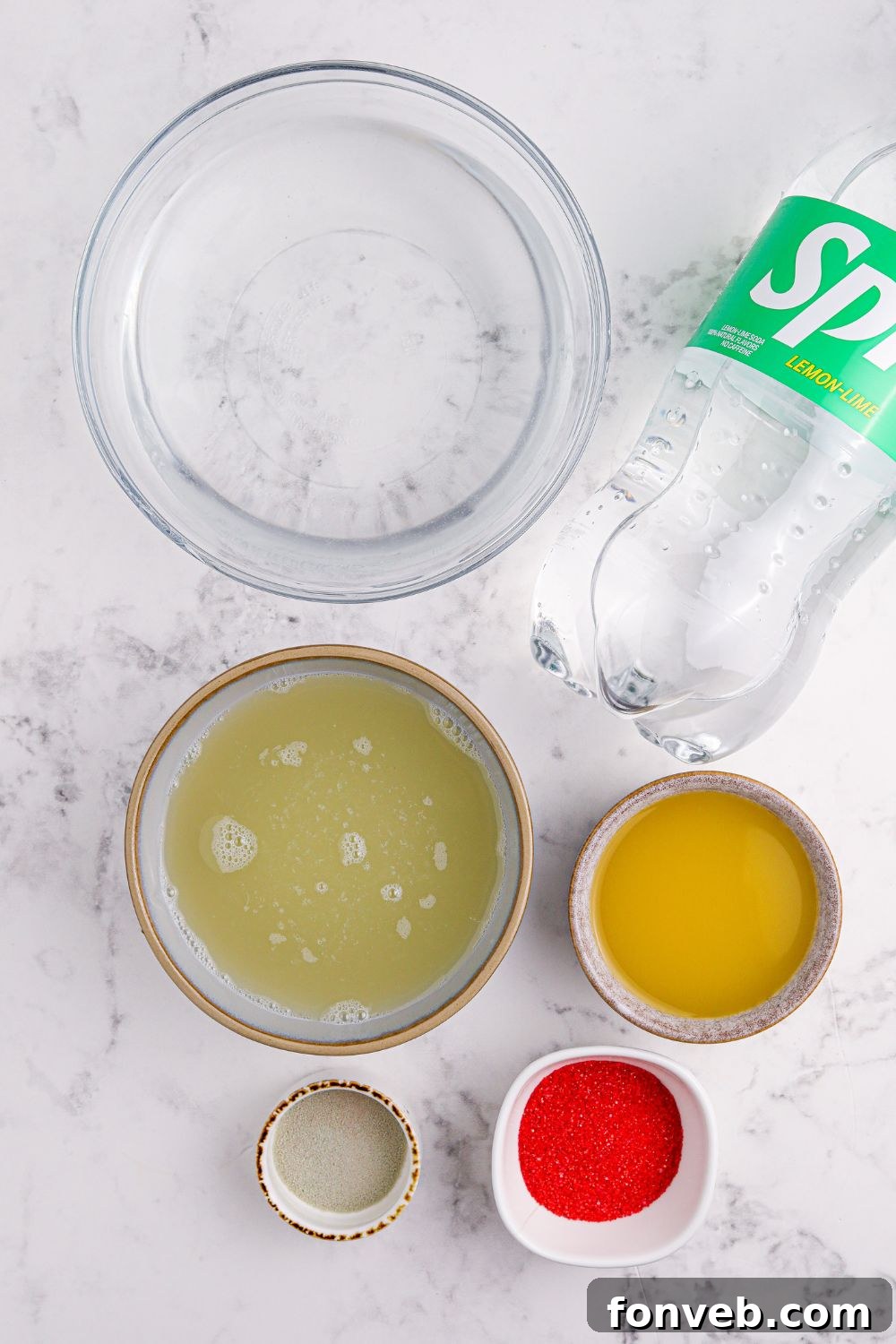 green grinch punch ingredients on table