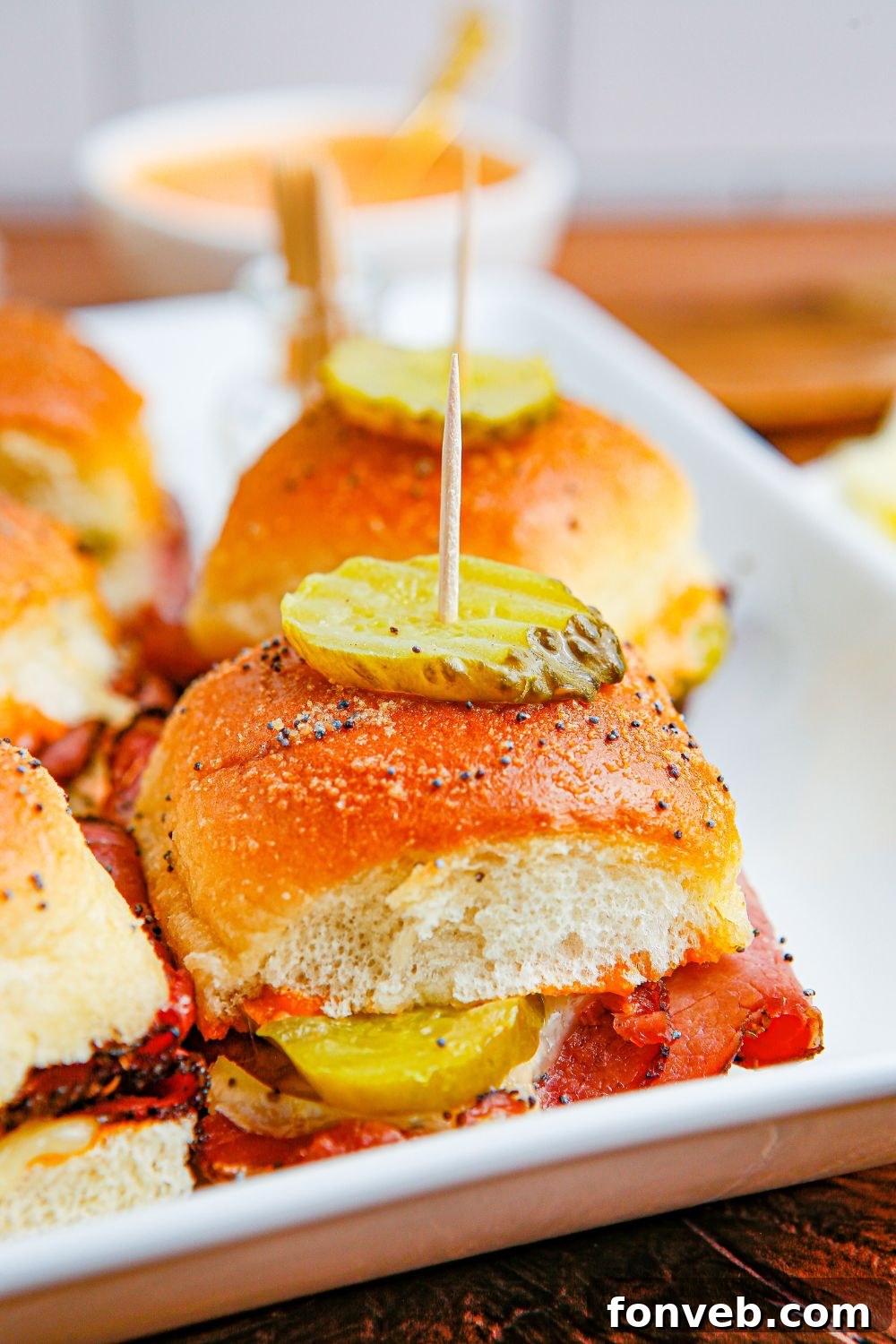 sliders on a white platter 
