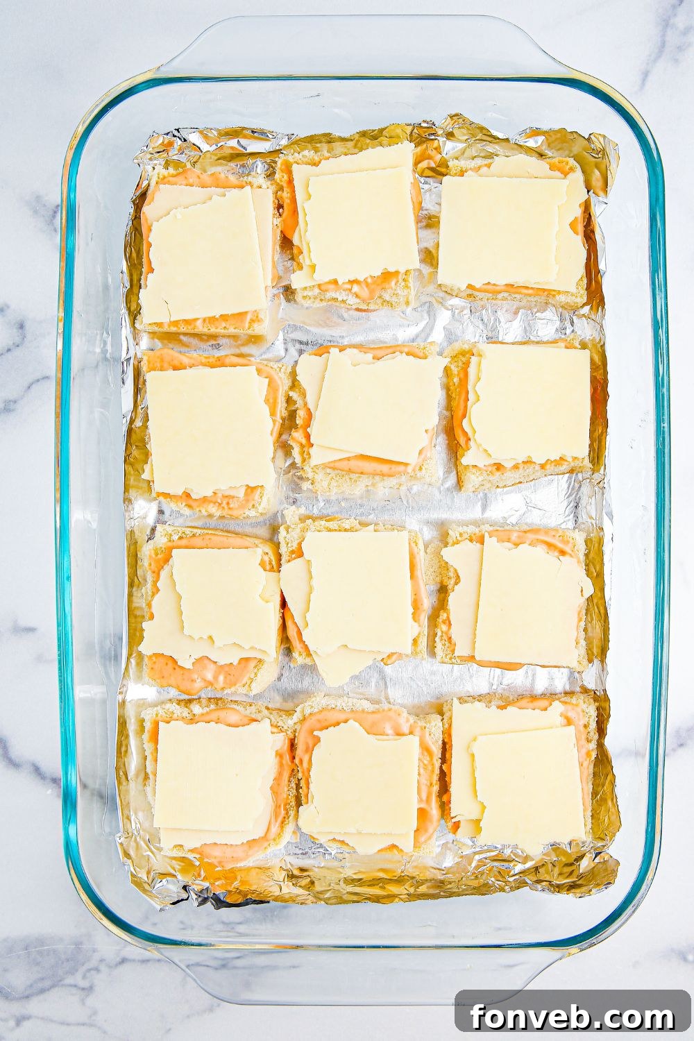 square cheese slices on slider buns 