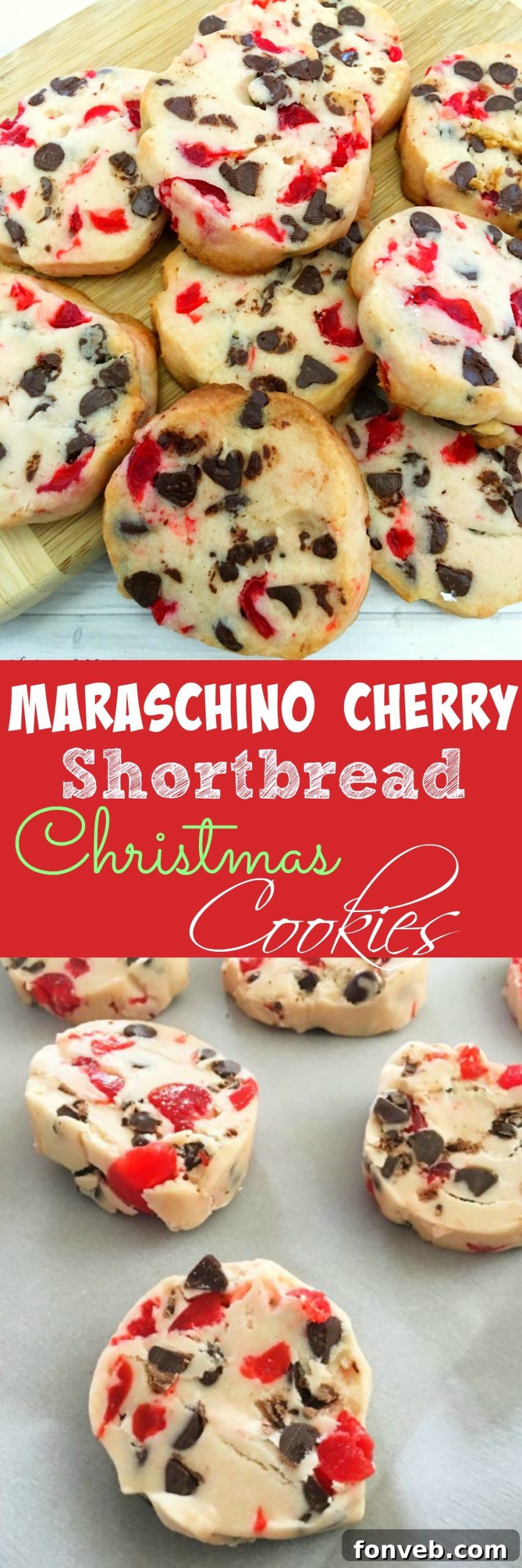 pinterest cherry shortbread cookies graphic