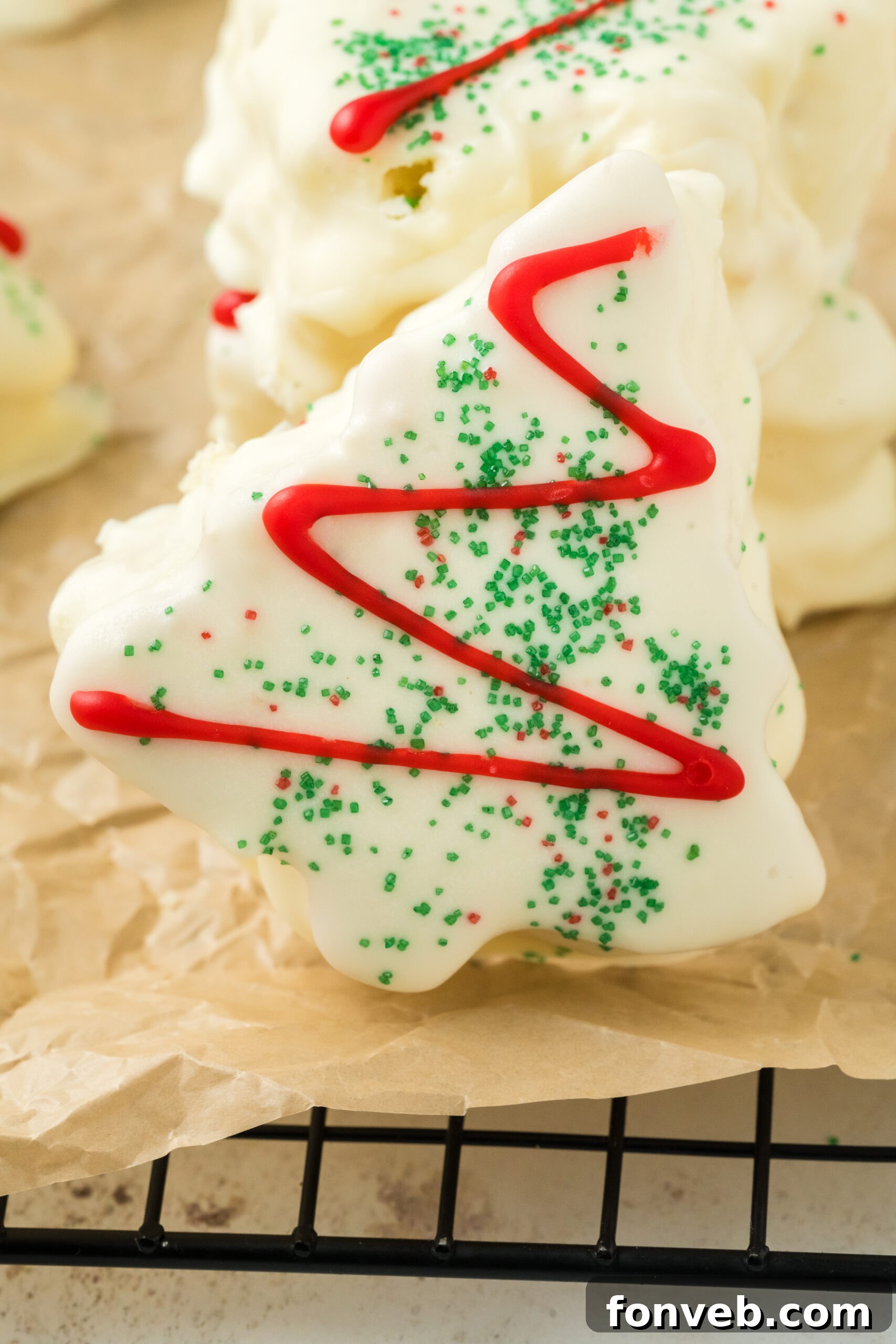 Christmas Tree Snack Cakes from Scratch 13 Homemade Christmas tree cakes cooling on parchment paper