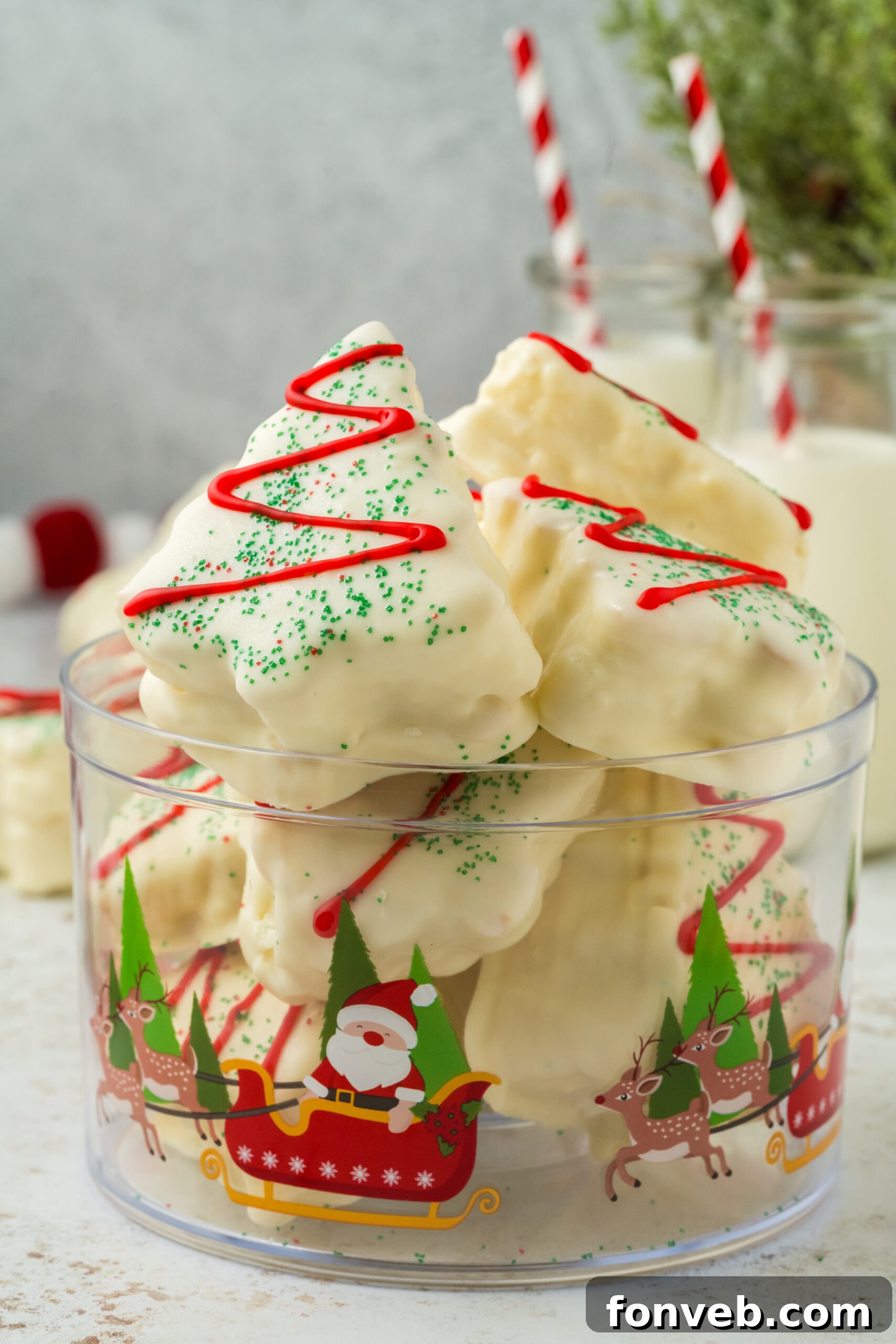 Christmas Tree Snack Cakes from Scratch 19 Plastic container with mini Christmas tree cakes inside