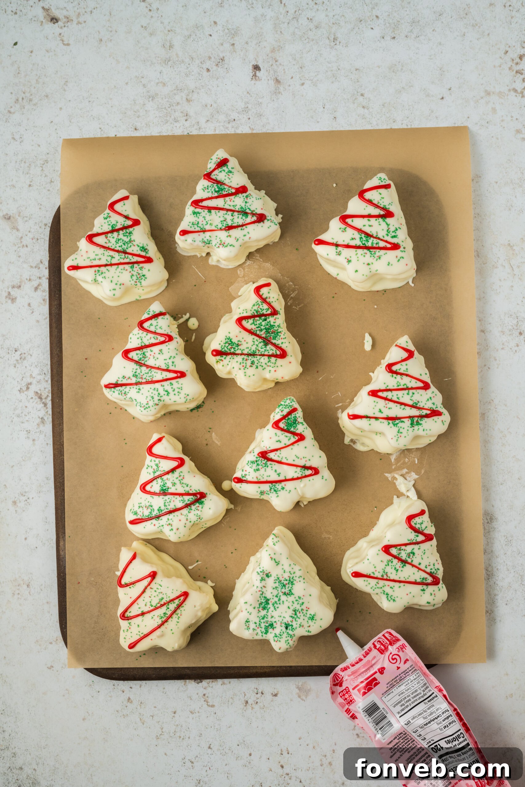 Christmas Tree Snack Cakes from Scratch 20 Best cakes for Christmas cooling on a parchment lined rack