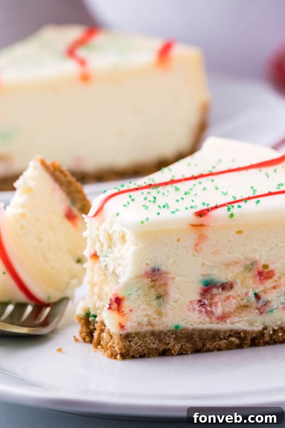 cheesecake with a slice taken out